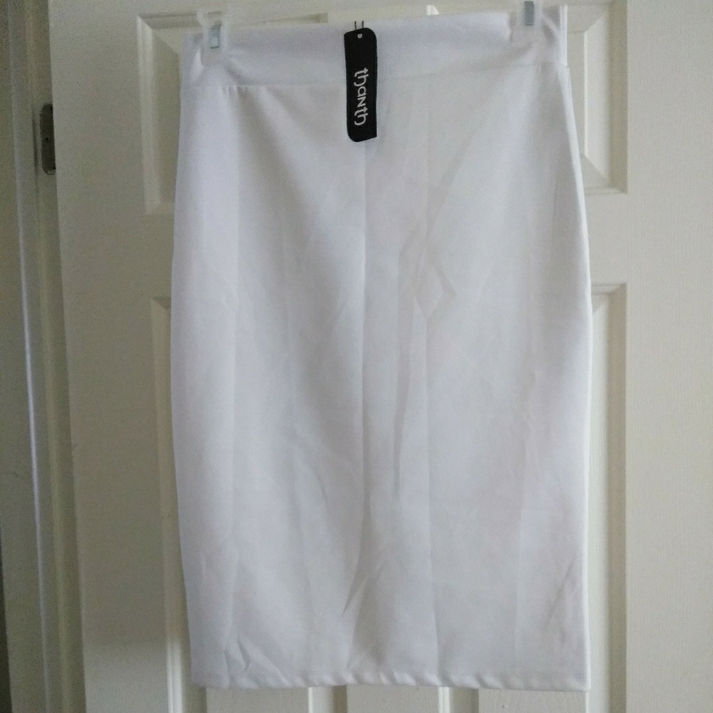 Lovely Solid White Pencil Skirt